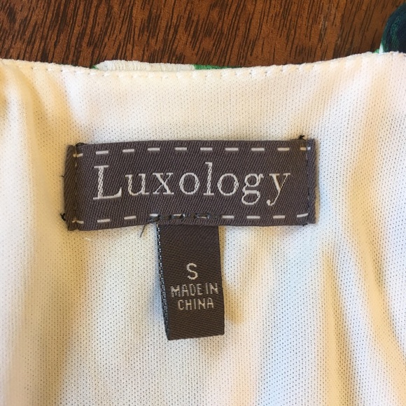 Sz.M LUXOLOGY Palm Leaf Tropical Print Dress NWT - Picture 4 of 8